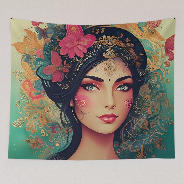 Item preview, Fairytale Dreamscape - Enchanted Botanical Portrait designed and sold by ToxicInkArt.