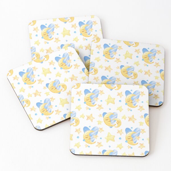 Item preview, Celestial Moon & Stars Watercolor Pattern designed and sold by White Rabbit Design .