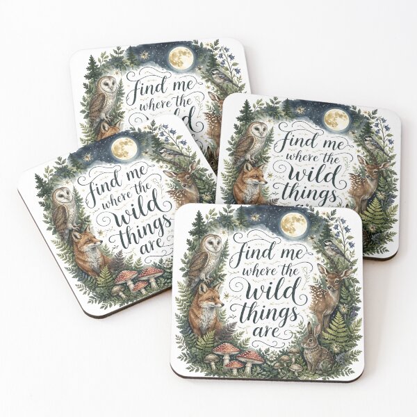 Item preview, Find Me Where The Wild Things Are Forest Animals Moonlight Art designed and sold by Luna-Flow.