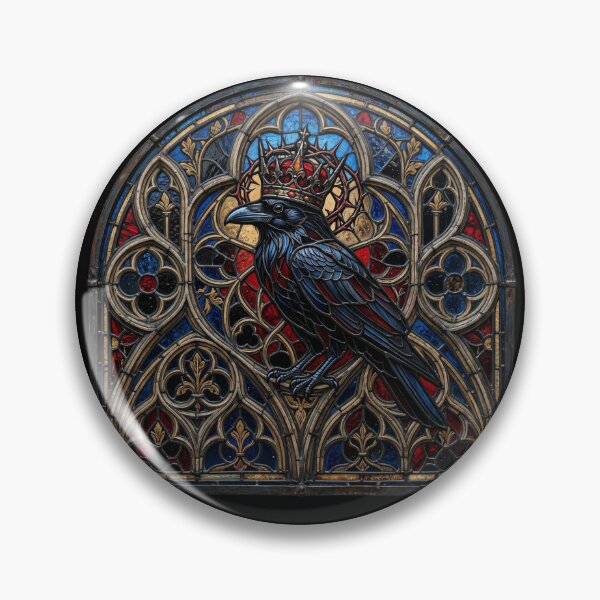 Item preview, Crowned Raven Gothic Stained Glass designed and sold by David Mateo ArtWorks.