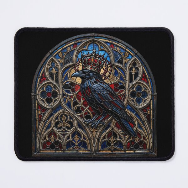 Item preview, Crowned Raven Gothic Stained Glass designed and sold by David Mateo ArtWorks.