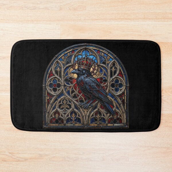 Item preview, Crowned Raven Gothic Stained Glass designed and sold by David Mateo ArtWorks.
