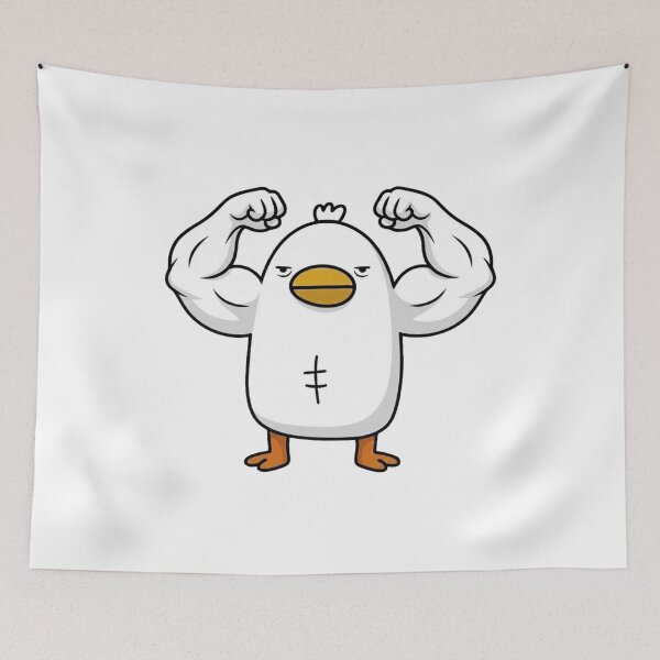 Item preview, Feathered Powerhouse – Strong Chicken Bodybuilder Cartoon Design designed and sold by Charonde.