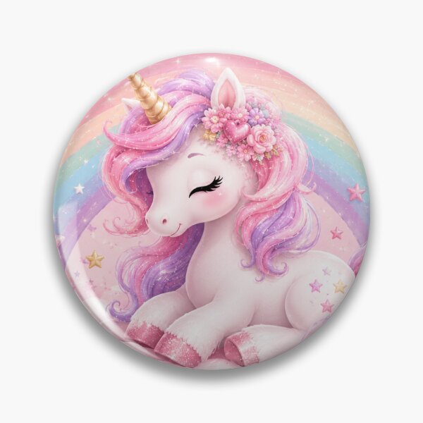 Item preview, Pink Unicorn Rainbow Bedsheet for Girls | Dreamy Unicorn Clouds & Stars Bedding | Cute Pastel Kids Bedroom Decor designed and sold by lemcrisp.