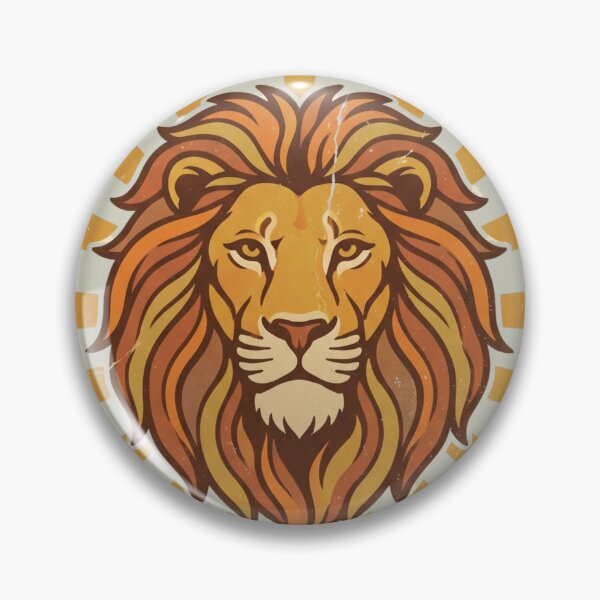 Item preview, Retro Courageous Lion Badge designed and sold by PosiPrints.