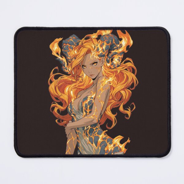 Item preview, Volcanic Goddess – Fantasy Fire Woman with Horns designed and sold by MythicMood.