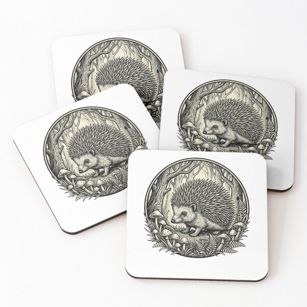 Item preview, Hedgehog Forest Illustration – Stylized Woodland Graphic Tee designed and sold by Artify24.