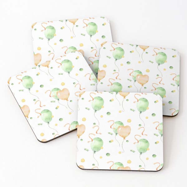 Item preview, Pastel Birthday Balloons Watercolor Pattern designed and sold by White Rabbit Design .