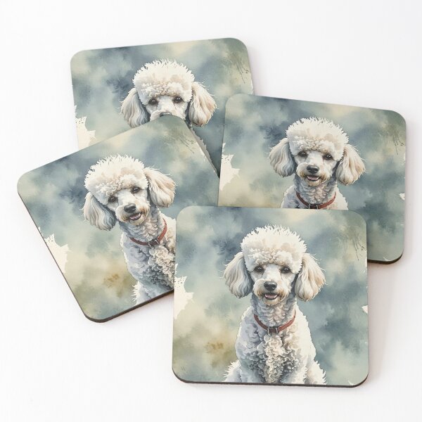 Item preview, White Poodle Watercolor Dog Art designed and sold by MaverlyShop.