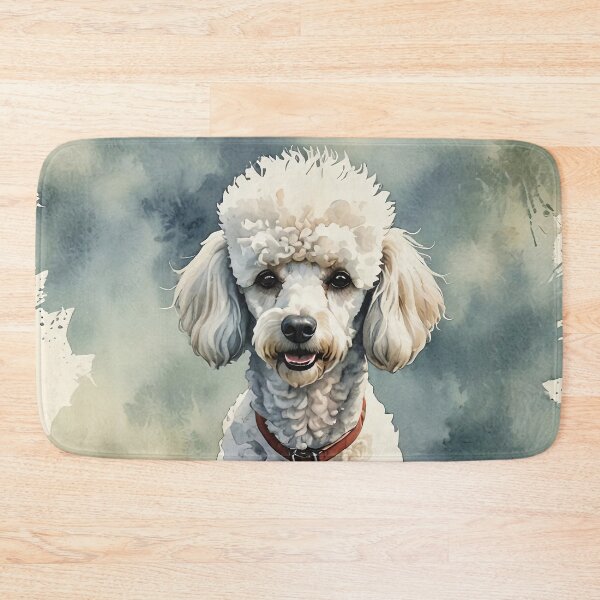 Item preview, White Poodle Watercolor Dog Art designed and sold by MaverlyShop.