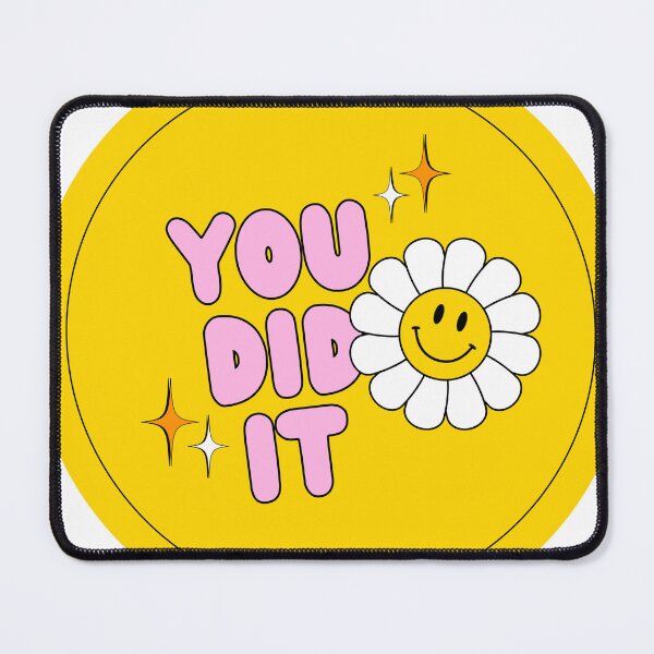 Item preview, Retro You Did It Smiley Daisy Yellow Sticker designed and sold by UniqueVibesArt.