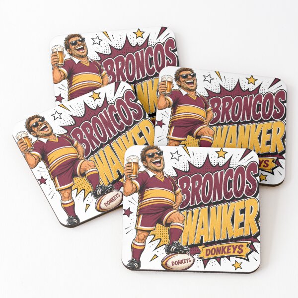 Item preview, Brisbane Broncos Wanker Funny Donkeys Rugby Fan Design designed and sold by UrbanKangaroo.