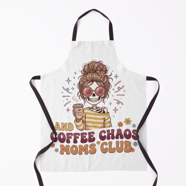 Item preview, Retro Skeleton Mom with Coffee and Chaos Floral Illustration designed and sold by DariaOltes.