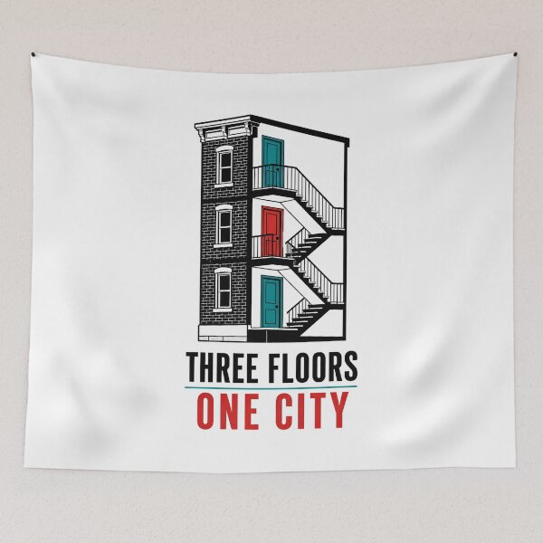 Item preview, Three Floors One City Montreal Triplex Staircase Art designed and sold by Fenay Designs.