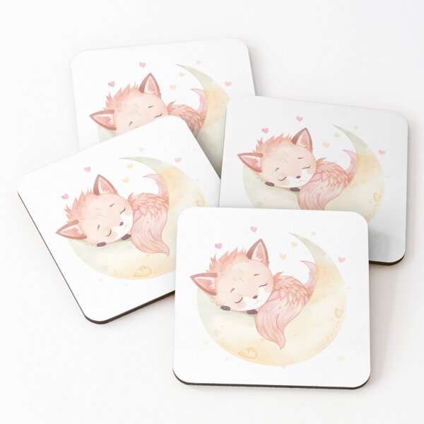 Item preview, Cute Sleeping Fox On The Moon Watercolor Art designed and sold by Luna-Flow.