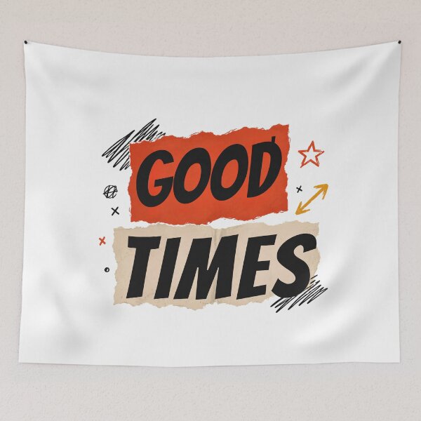 Item preview, Good Times Retro Torn Paper Sticker Graphic Design designed and sold by Orivana.