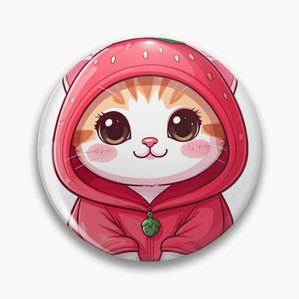 Item preview, Cute Strawberry Cat Kawaii Sticker designed and sold by Greatimeshop.
