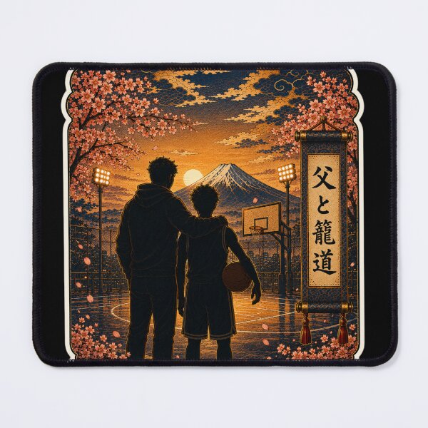Item preview, Basketball Dad Japanese Ukiyo-e Father Son Gift Basketball Sticker Art designed and sold by Locker39.