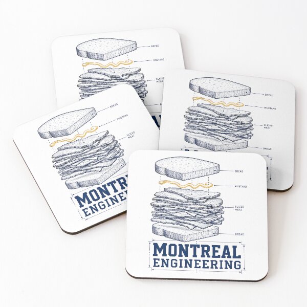 Item preview, Montreal Engineering Smoked Meat Sandwich Schematic Art designed and sold by Fenay Designs.