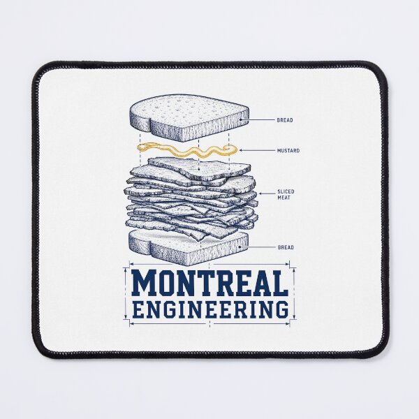 Item preview, Montreal Engineering Smoked Meat Sandwich Schematic Art designed and sold by Fenay Designs.