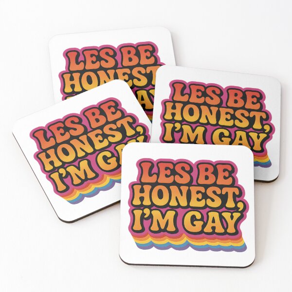 Item preview, Les Be Honest I'm Gay Retro Rainbow Gay Pride Typography designed and sold by Haus Of Sin.