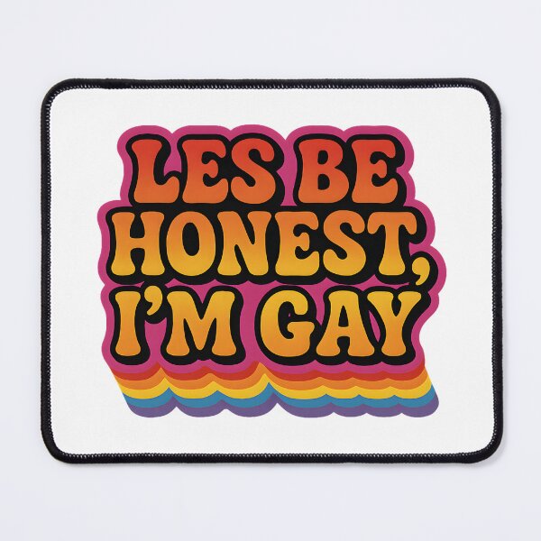 Item preview, Les Be Honest I'm Gay Retro Rainbow Gay Pride Typography designed and sold by Haus Of Sin.