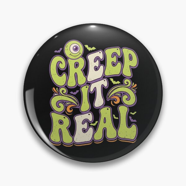 Item preview, Creep It Real Funny Groovy Halloween Eyeball Bats Retro Spooky Pun Design designed and sold by ASfindsStore.
