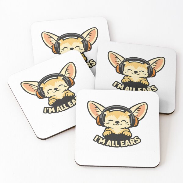 Item preview, Cute Minimalist Fennec Fox Big Ears Headphones Sticker designed and sold by MIROUZ2000.