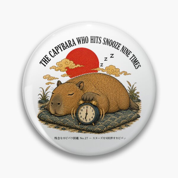 Item preview, The Capybara Who Hits Snooze Nine Times — Funny Sleepy Capybara Tee designed and sold by nurusubetei.