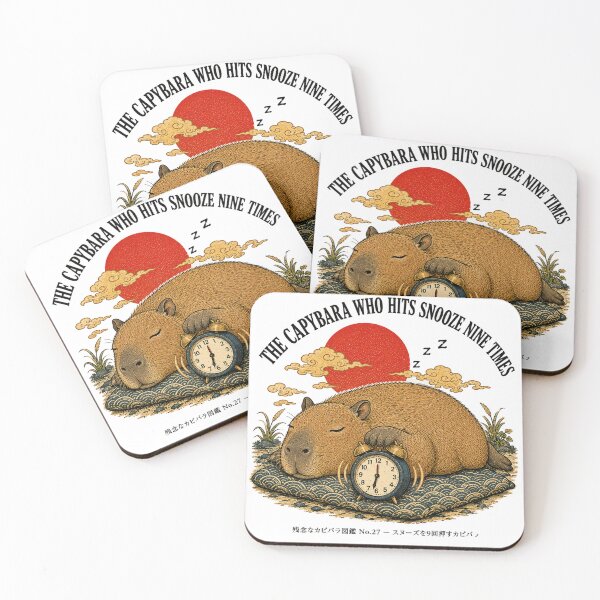 Item preview, The Capybara Who Hits Snooze Nine Times — Funny Sleepy Capybara Tee designed and sold by nurusubetei.