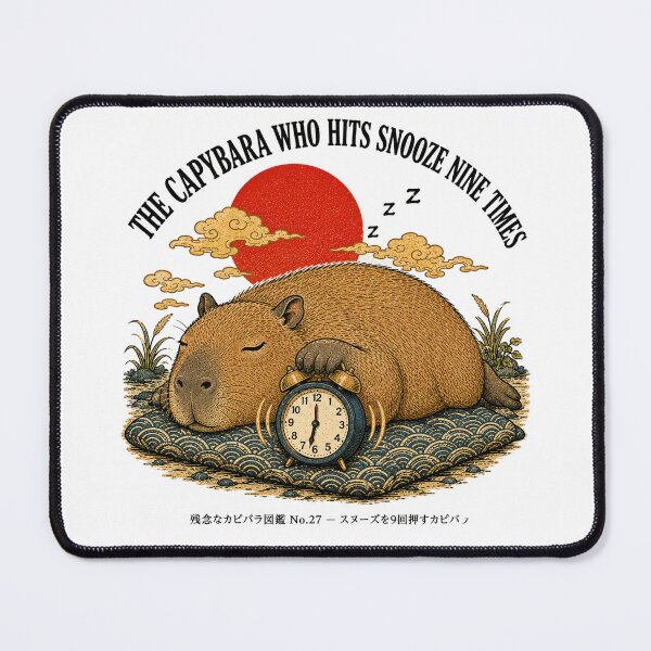 Item preview, The Capybara Who Hits Snooze Nine Times — Funny Sleepy Capybara Tee designed and sold by nurusubetei.