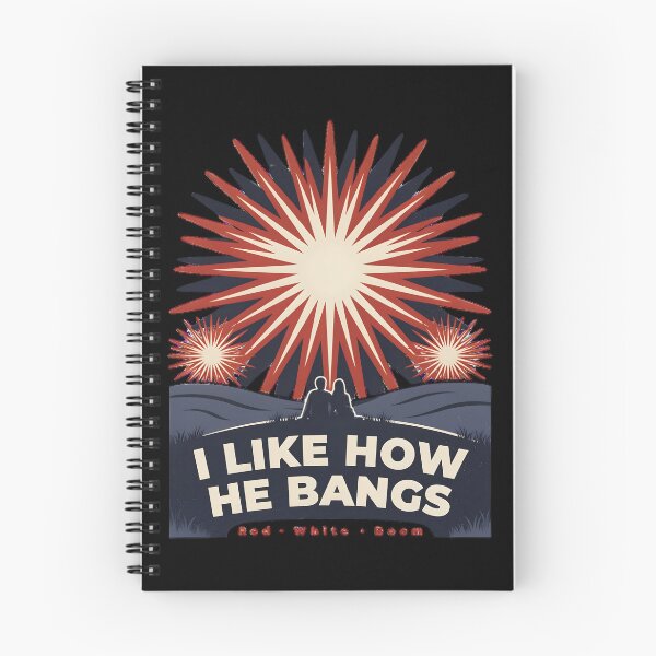 Item preview, I Like How He Bangs Fireworks Retro Patriotic Design | Funny 4th of July Graphic designed and sold by Lina Caro.