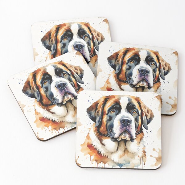 Item preview, Saint Bernard Watercolor Dog Art designed and sold by MaverlyShop.