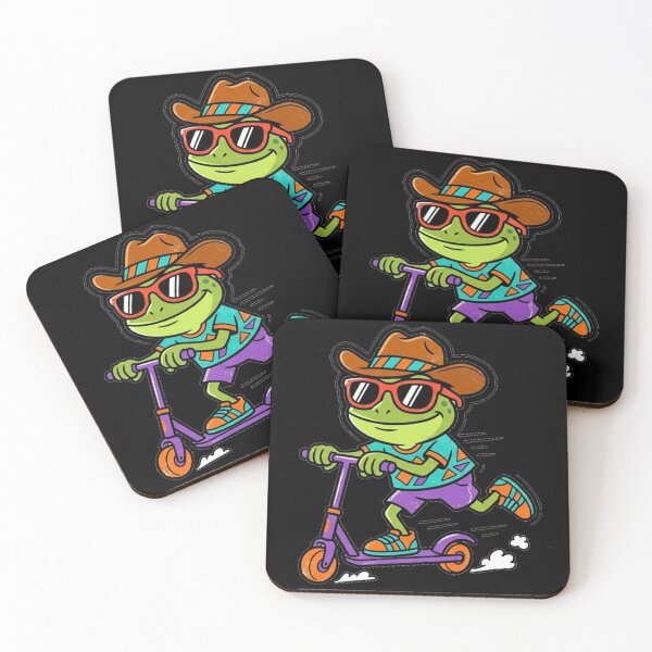 Item preview, Retro 90s Cowboy Frog riding Scooter Funny Cartoon . designed and sold by  TrendForge.