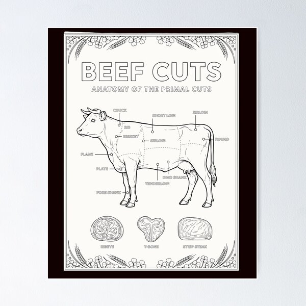 Item preview, Beef Cuts Anatomy Design designed and sold by Malaryk.