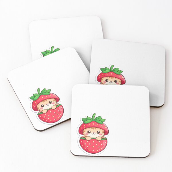 Item preview, Cute Strawberry Cat Kawaii Sticker designed and sold by Greatimeshop.