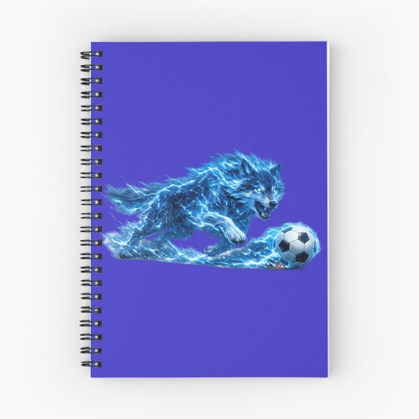 Item preview, Electric Blue Lightning Wolf Soccer Ball – Fierce Fantasy Football Art | Soccer Fan Gift designed and sold by irfanshikh.