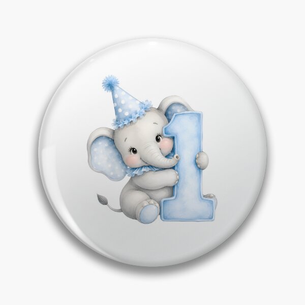 Item preview, Cute Blue Elephant 1st Birthday Watercolor Baby Elephant Number One Design designed and sold by Celebrate & Sparkle.