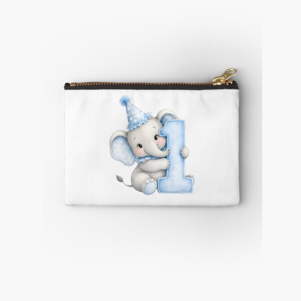Item preview, Cute Blue Elephant 1st Birthday Watercolor Baby Elephant Number One Design designed and sold by Celebrate & Sparkle.