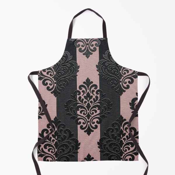 Item preview, Black & Matte Pink Striped Faux Linen Damask designed and sold by DesignsByPrnces.