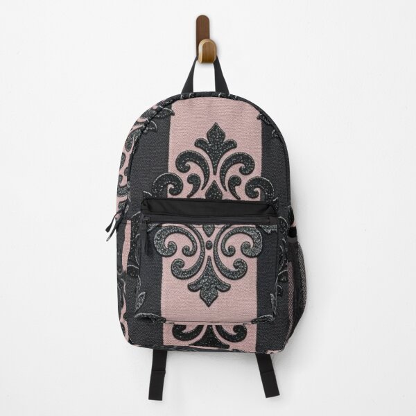 Item preview, Black & Matte Pink Striped Faux Linen Damask designed and sold by DesignsByPrnces.