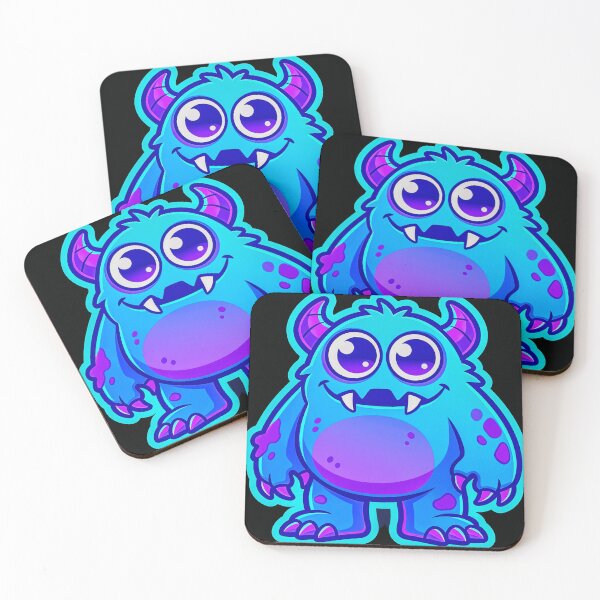 Item preview, Happy Neon Blue Kawaii Monster Sticker designed and sold by MagsMarC.