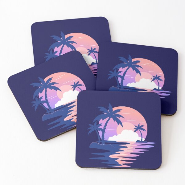 Item preview, Vaporwave Sunset Circle with Palm Trees designed and sold by SolutionsArt.