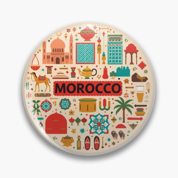 Item preview, Morocco Travel Icons Vintage Circle designed and sold by Girlsale.