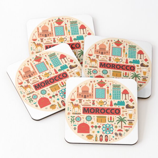 Item preview, Morocco Travel Icons Vintage Circle designed and sold by Girlsale.
