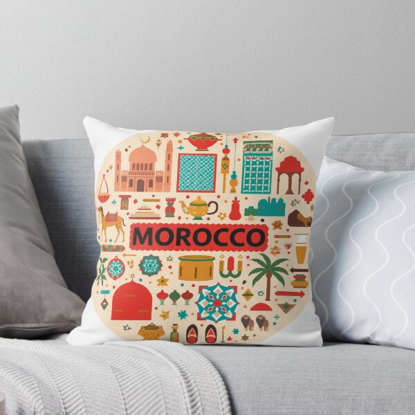Item preview, Morocco Travel Icons Vintage Circle designed and sold by Girlsale.