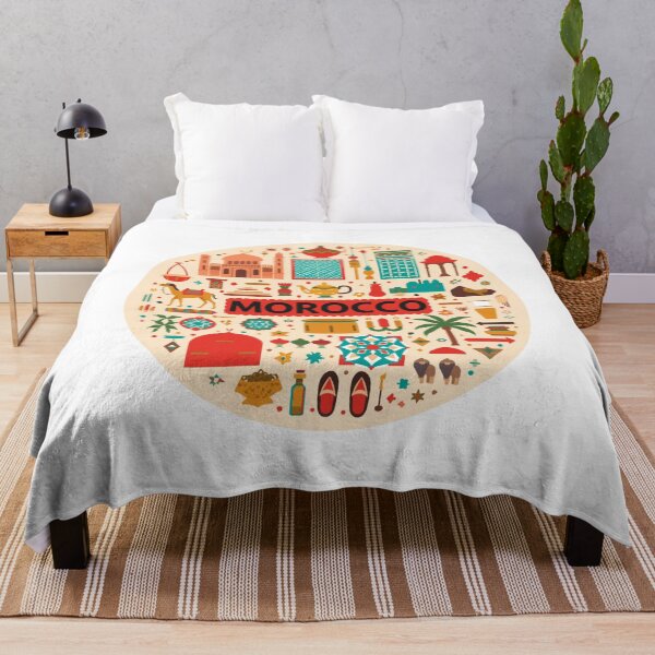 Item preview, Morocco Travel Icons Vintage Circle designed and sold by Girlsale.