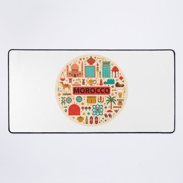 Item preview, Morocco Travel Icons Vintage Circle designed and sold by Girlsale.