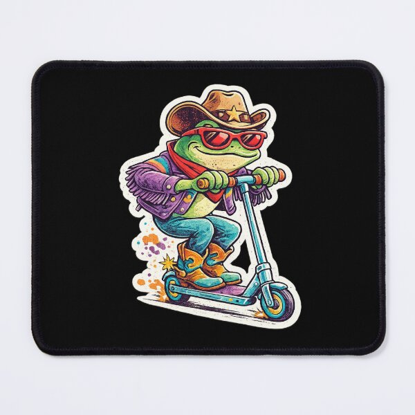 Item preview, Retro Cowboy Frog Riding Scooter Funny Vintage Sticker . designed and sold by TrendForge.