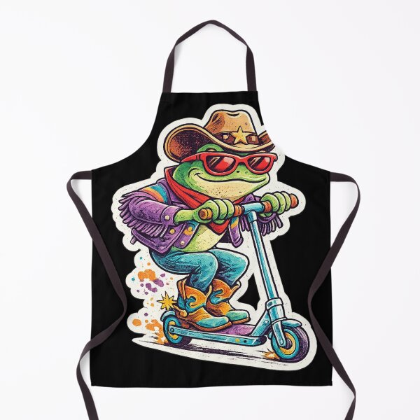 Item preview, Retro Cowboy Frog Riding Scooter Funny Vintage Sticker . designed and sold by TrendForge.
